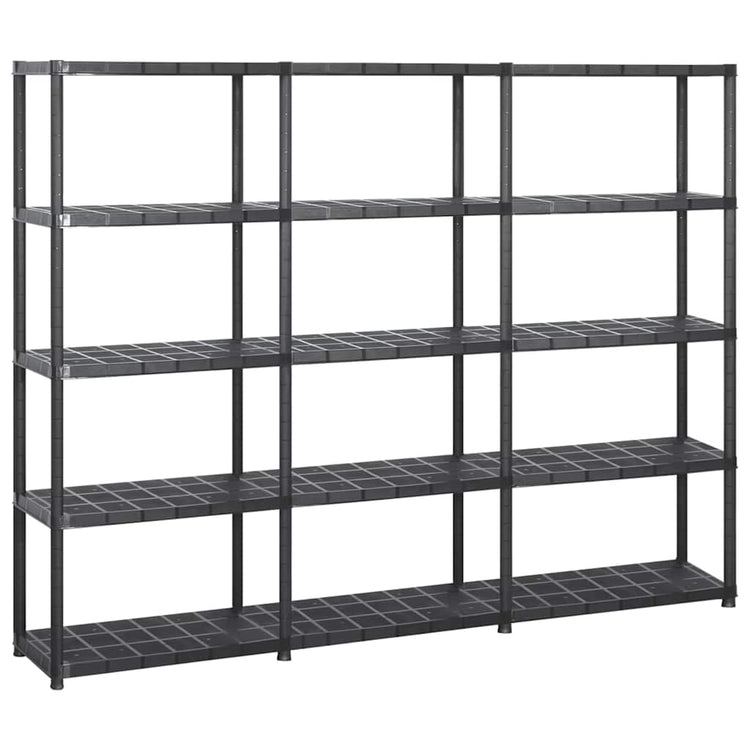 Rack de rangement Vidaxl 5 couches 213x38x170 cm Plastique noir