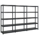 Rack de stockage Vidaxl 5 couches 255x40x185 cm en plastique noir