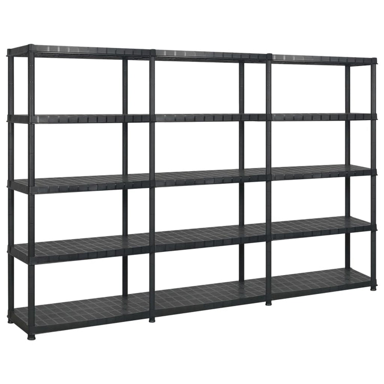 Rack de stockage Vidaxl 5 couches 274.5x45.7x185 cm Plastique noir