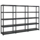 Rack de stockage Vidaxl 5 couches 274.5x45.7x185 cm Plastique noir