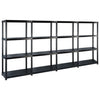 Rack de stockage Vidaxl 4 couches 244x30.5x130 cm Noir en plastique