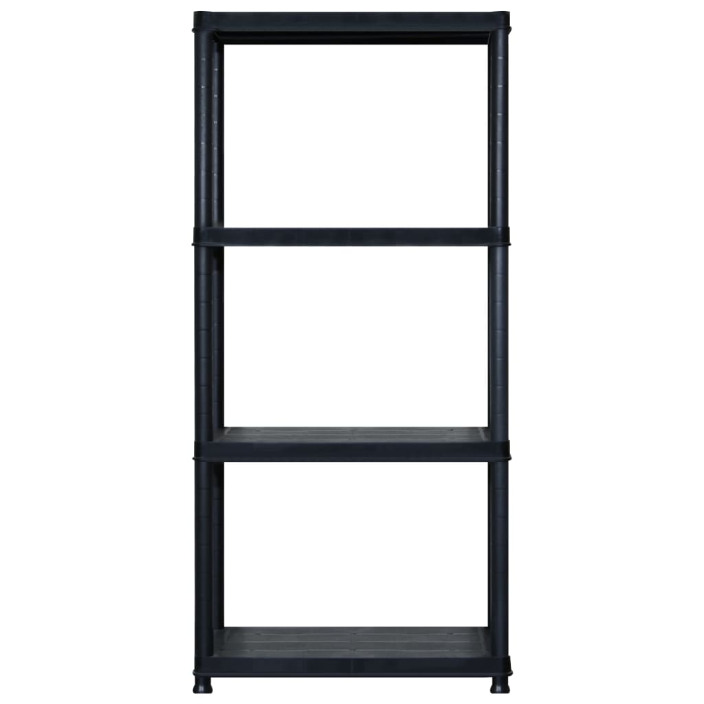 Rack de stockage Vidaxl 4 couches 244x30.5x130 cm Noir en plastique