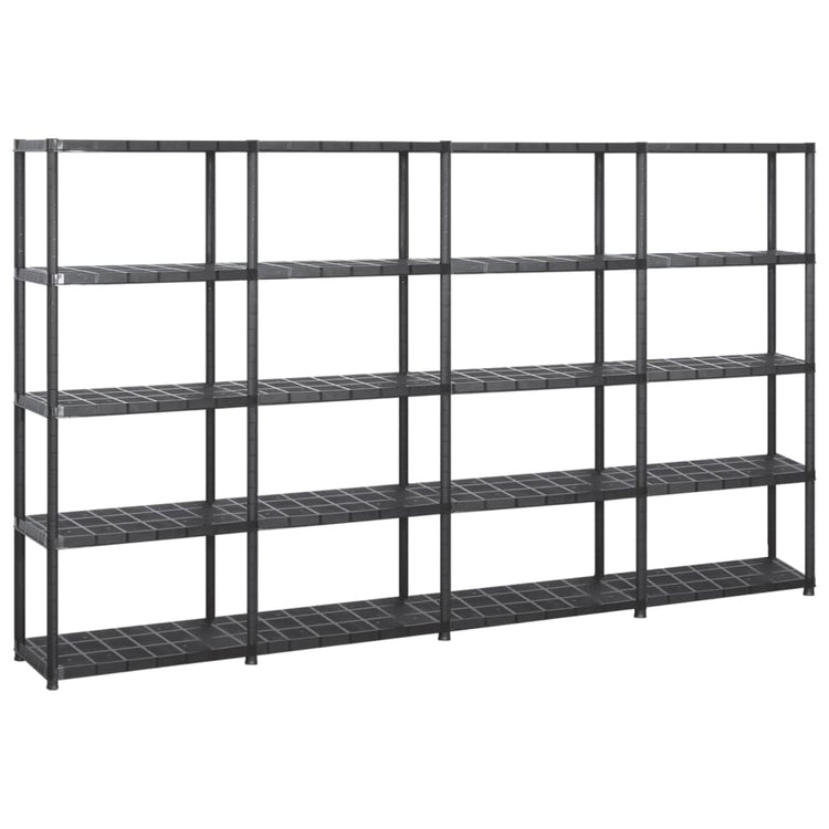 Rack de stockage Vidaxl 5 couches 284x38x170 cm Noir en plastique
