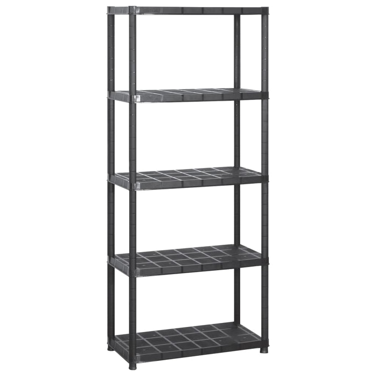 Rack de stockage Vidaxl 5 couches 284x38x170 cm Noir en plastique