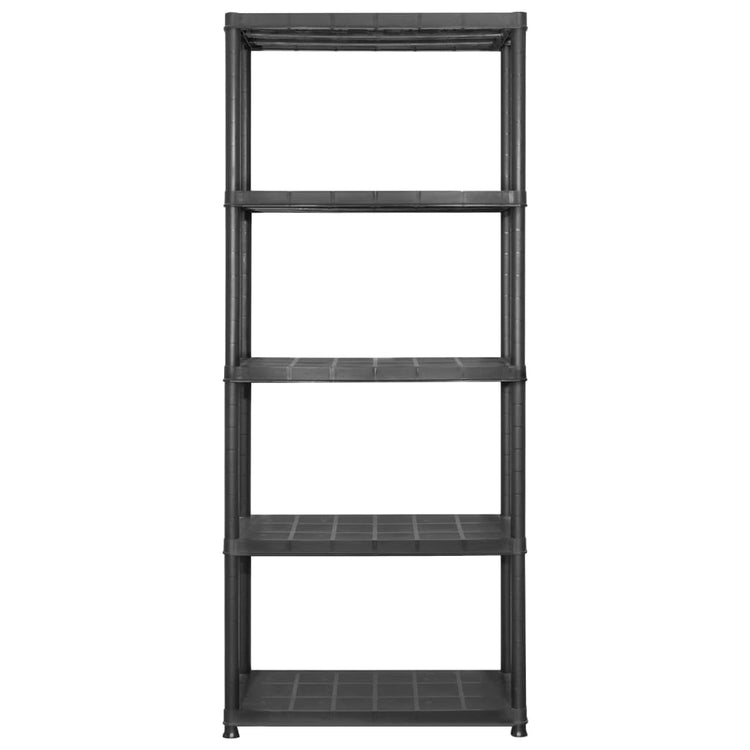 Rack de stockage Vidaxl 5 couches 284x38x170 cm Noir en plastique