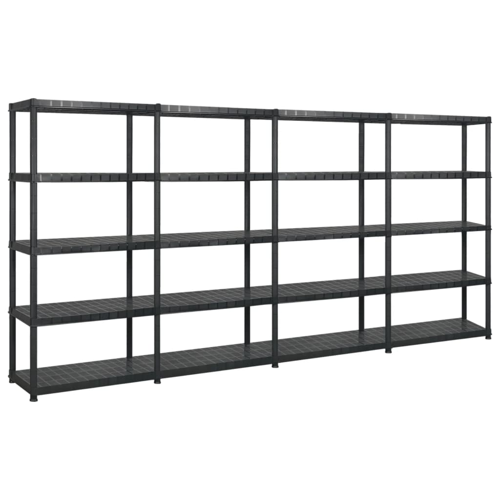 Rack de stockage Vidaxl 5 couches 340x40x185 cm Plastique noir