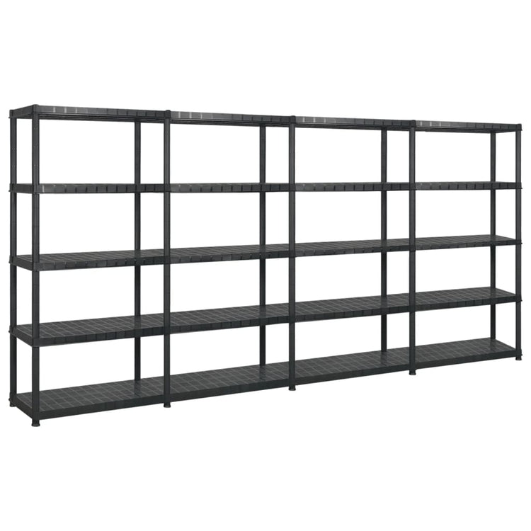 Rack de stockage Vidaxl 5 couches 340x40x185 cm Plastique noir