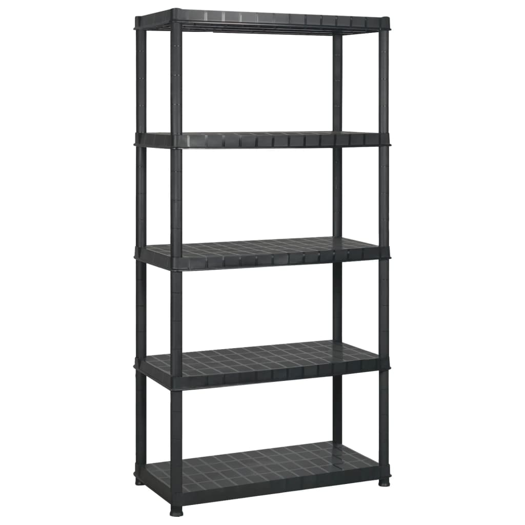 Rack de stockage Vidaxl 5 couches 340x40x185 cm Plastique noir