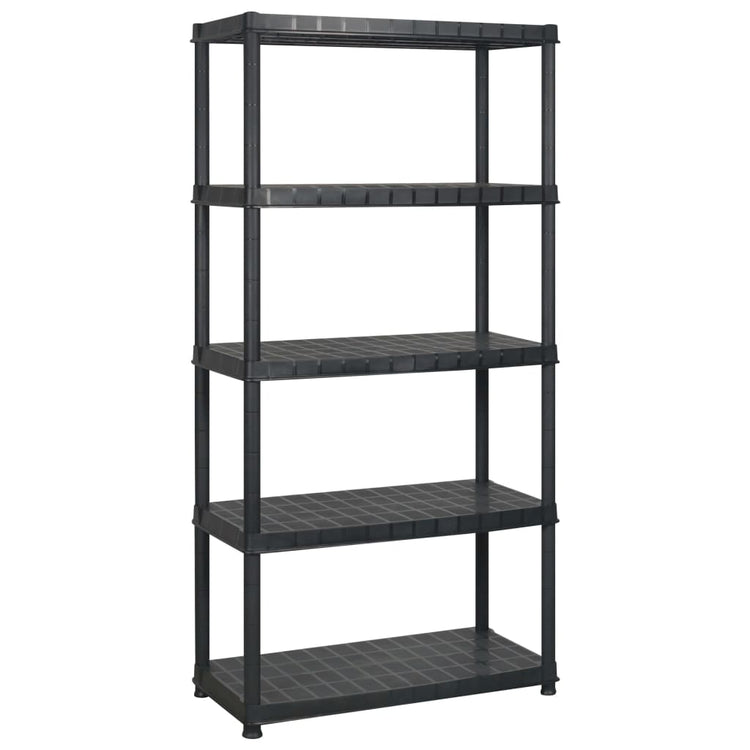 Rack de stockage Vidaxl 5 couches 366x45.7x185 cm Plastique noir