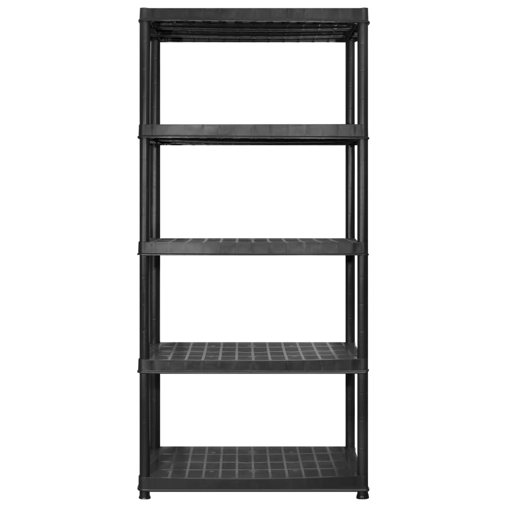 Rack de stockage Vidaxl 5 couches 366x45.7x185 cm Plastique noir