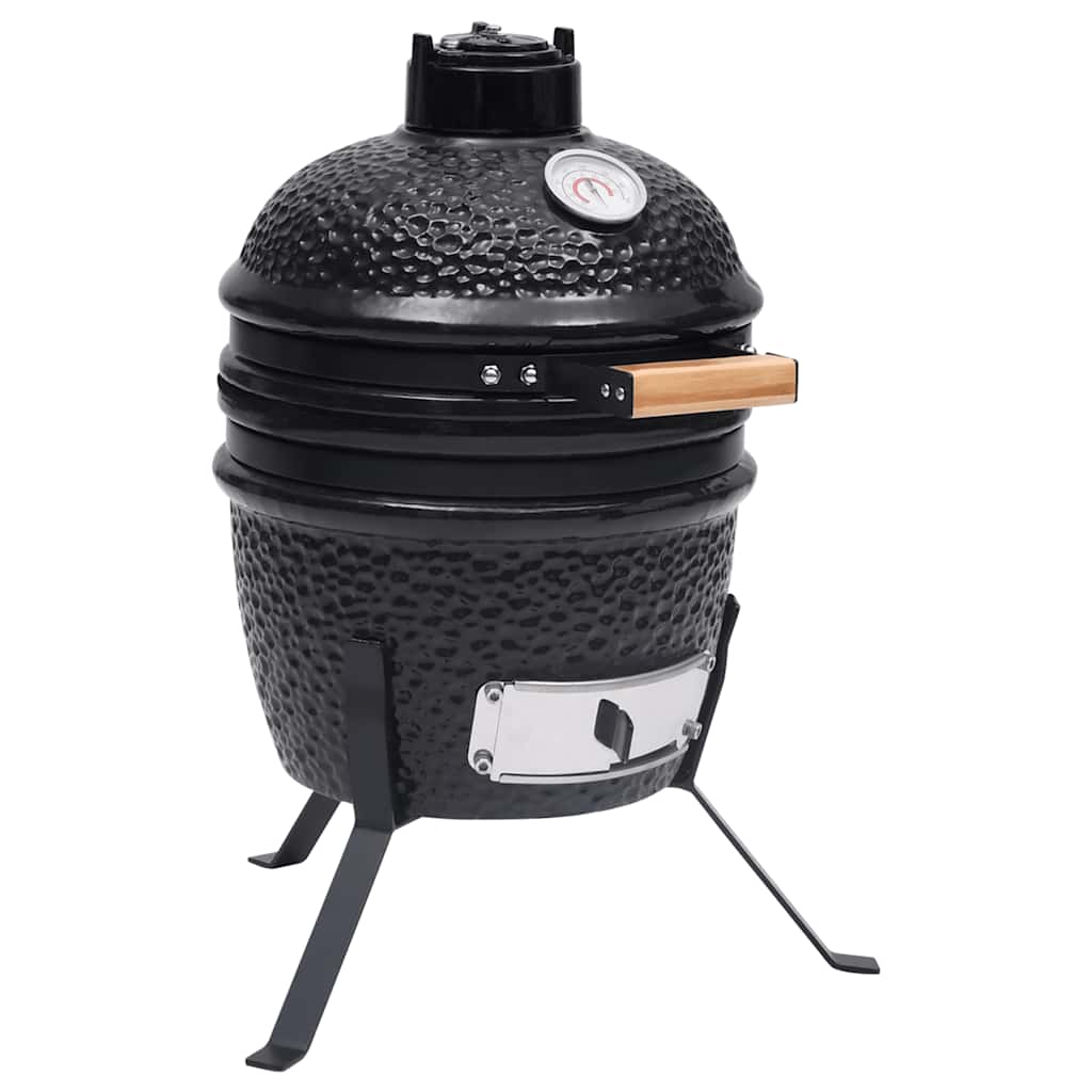 Vidaxl kamado barbecue 2-en-1 56 cm en céramique noir
