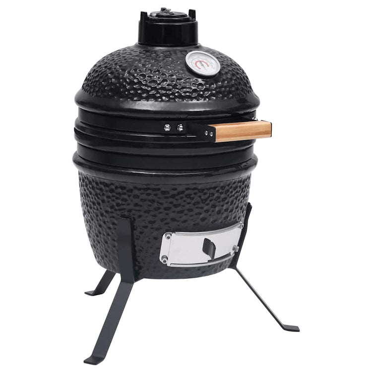Vidaxl kamado barbecue 2-en-1 56 cm en céramique noir