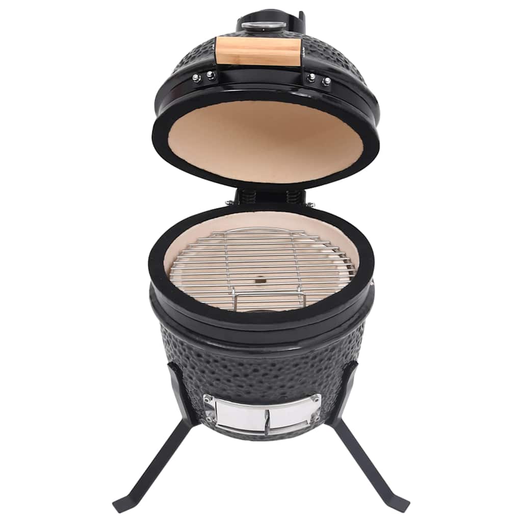 Vidaxl kamado barbecue 2-en-1 56 cm en céramique noir