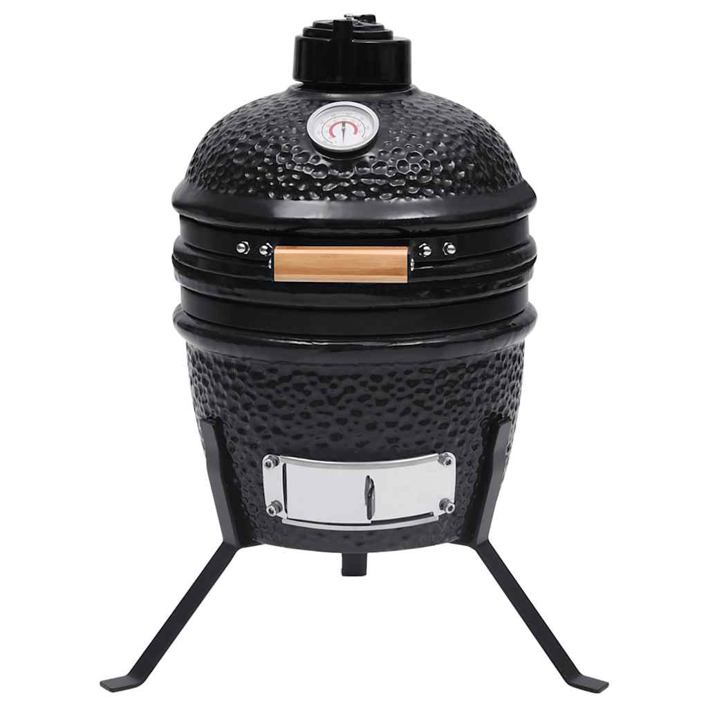 Vidaxl kamado barbecue 2-en-1 56 cm en céramique noir