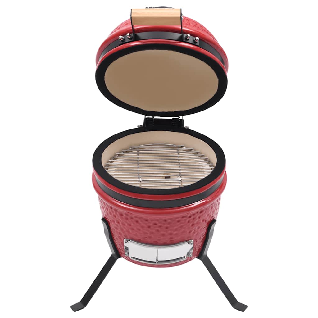 Vidaxl kamado barbecue 2-en-1 56 cm rouge céramique