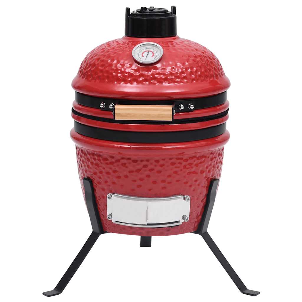 Vidaxl kamado barbecue 2-en-1 56 cm rouge céramique