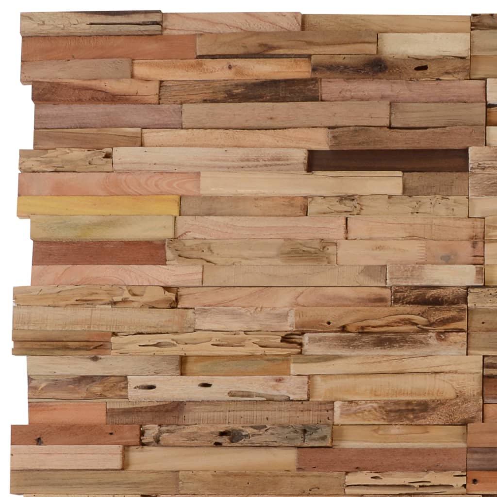 Panneaux muraux vidaxl 10 st 1,03 m² en bois réutilisé en bois de teck