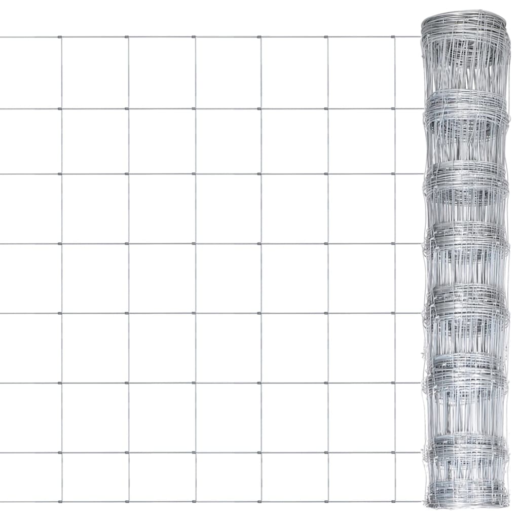 Vidaxl hek 50x1 m galvanisé en acier argent coloré