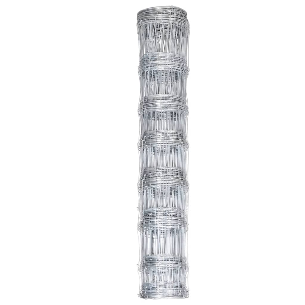 Vidaxl hek 50x1 m galvanisé en acier argent coloré