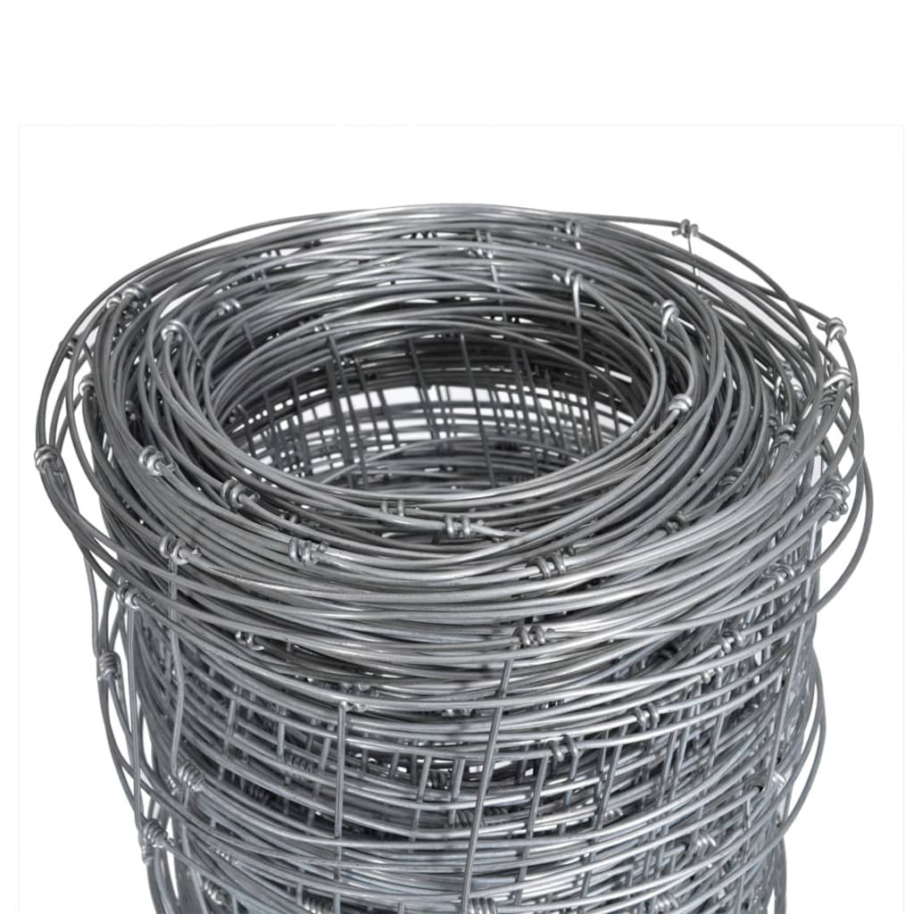 Vidaxl hek 50x1 m galvanisé en acier argent coloré