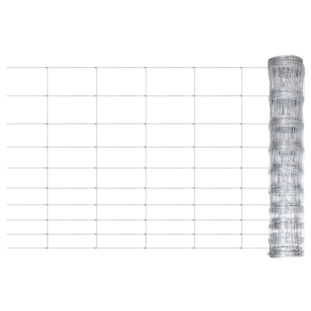 Vidaxl hek 50x1,2 m Galvanisé en acier argent coloré