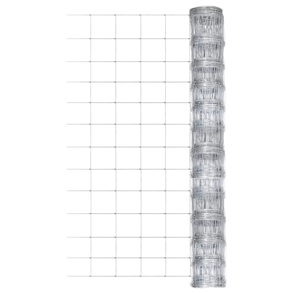 Vidaxl hek 50x1,25 m Galvanisé en acier argent coloré