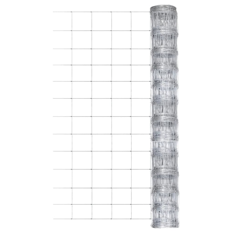 Vidaxl hek 50x1,25 m Galvanisé en acier argent coloré