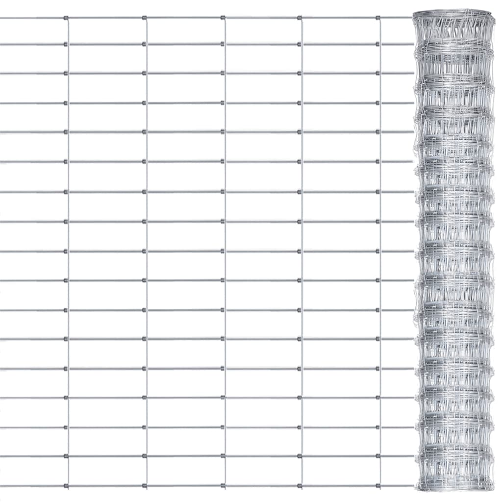 Vidaxl hek 50x0,8 m Galvanisé en acier argent coloré