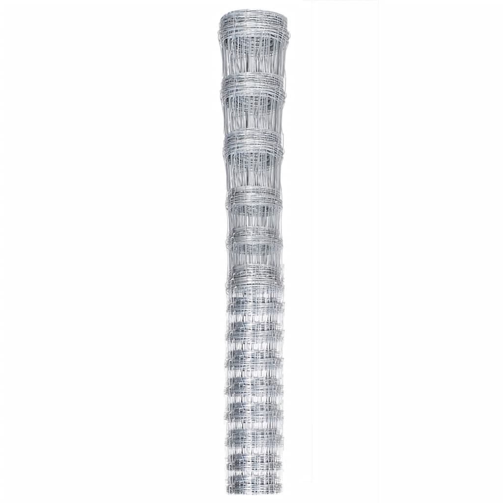 Vidaxl hek 50x1 m galvanisé en acier argent coloré