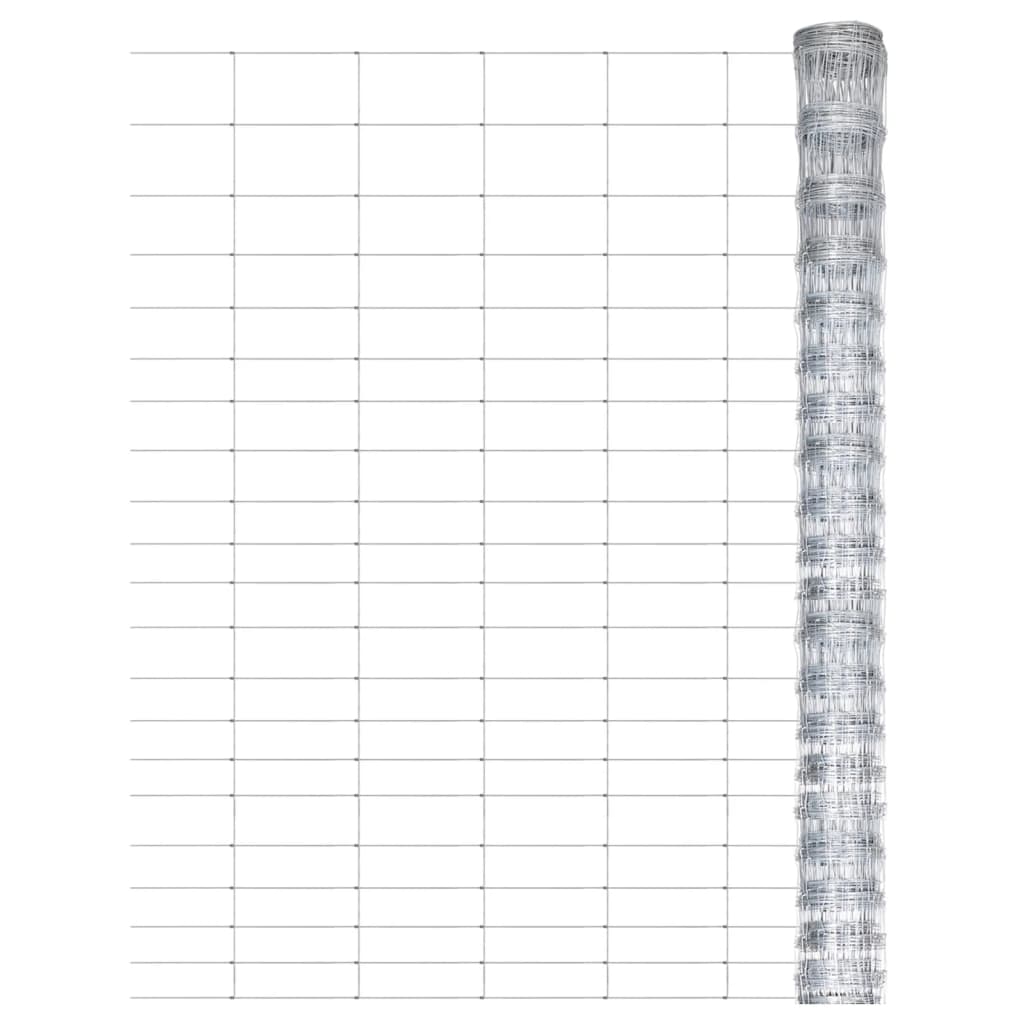 Vidaxl hek 50x1,25 m Galvanisé en acier argent coloré