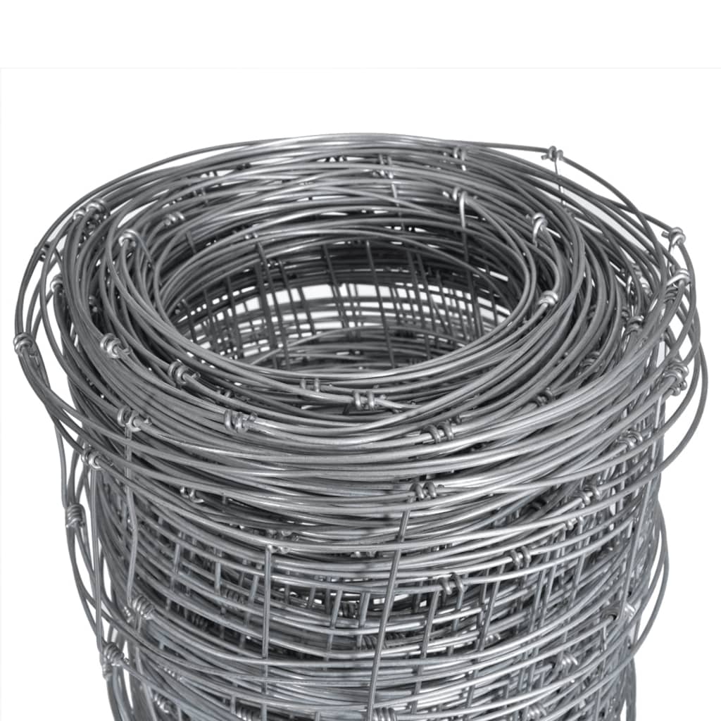 Vidaxl hek 50x1,25 m Galvanisé en acier argent coloré