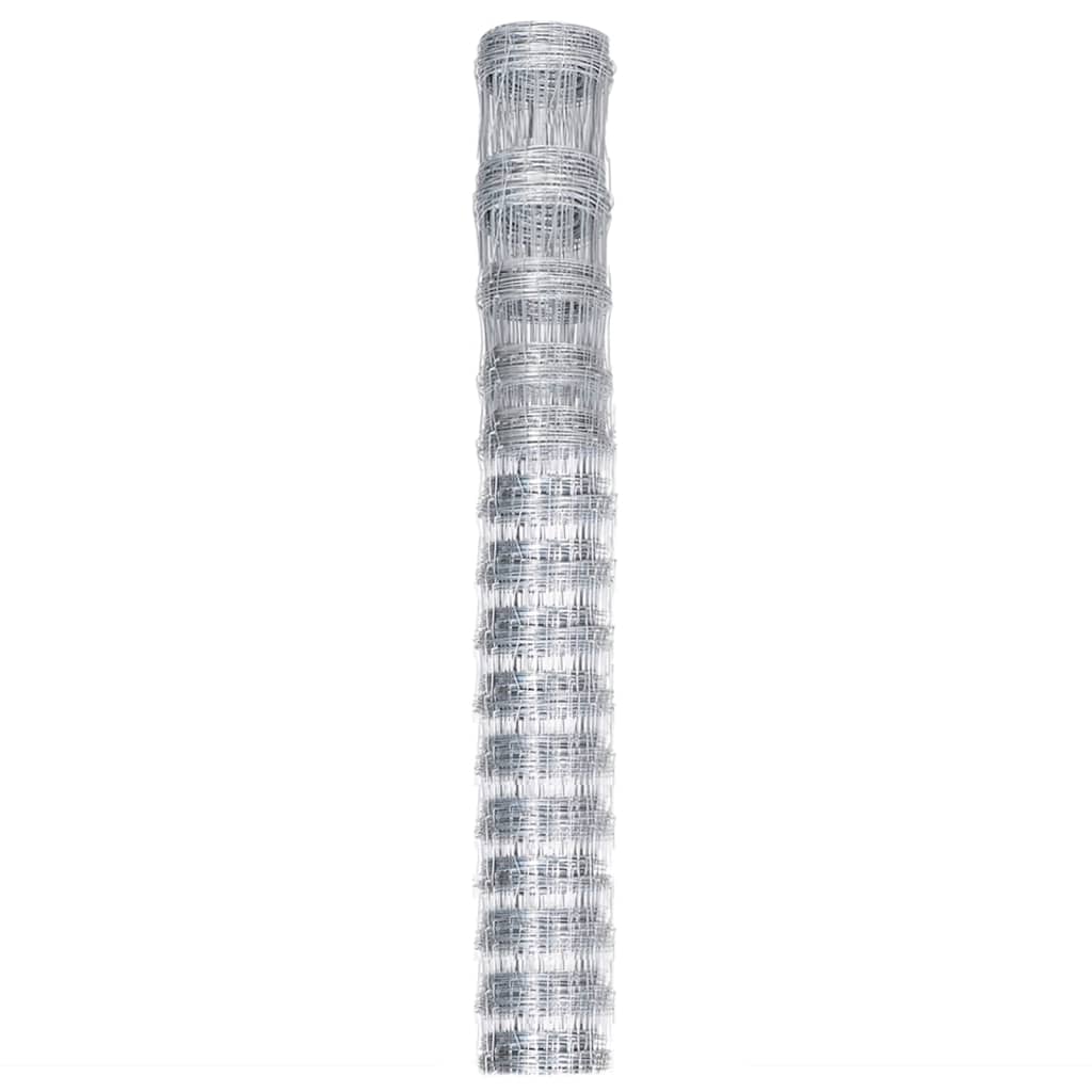 Vidaxl Garden Fence 50x1,6 m Galvanisé en acier argent coloré