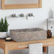 Évier vidaxl 45x30x12 cm en marbre haut gris brillant