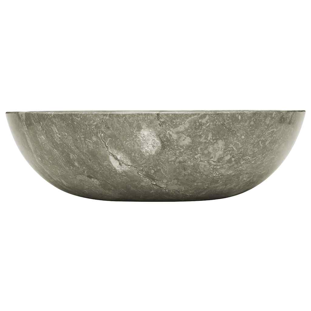Évier vidaxl Ø40x12 cm en marbre gris