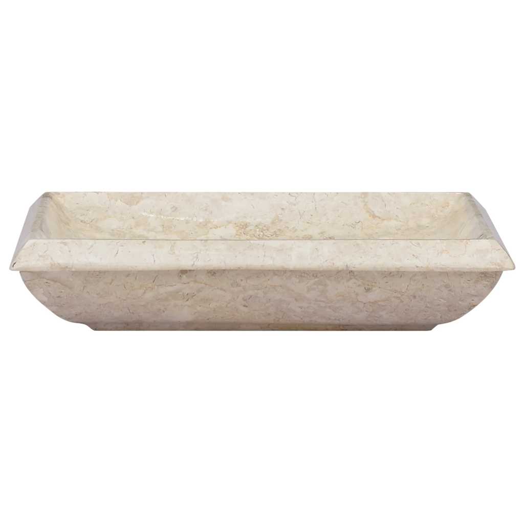 Évier vidaxl 50x35x10 cm en marbre crème colorée