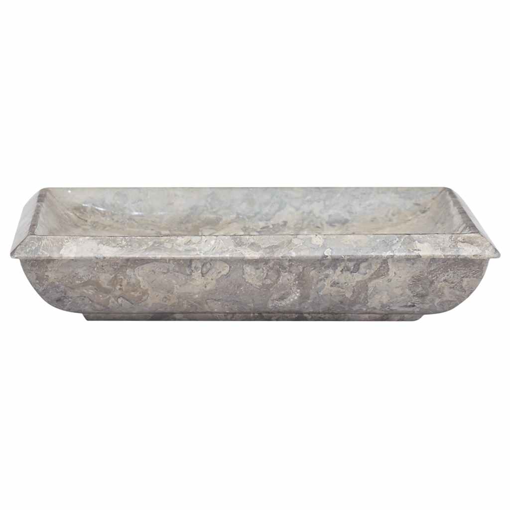 Puits vidaxl 50x35x10 cm en marbre gris