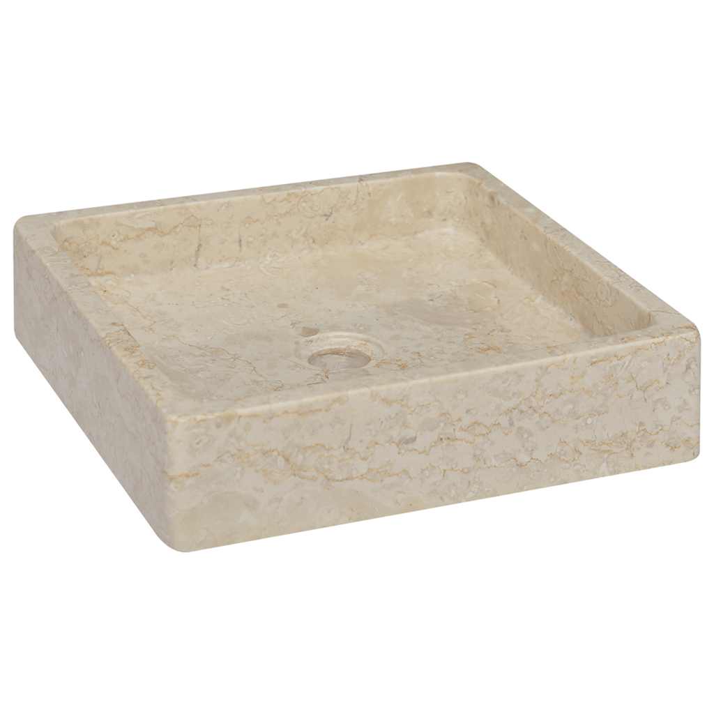 Évier vidaxl 40x40x10 cm en marbre crème colorée