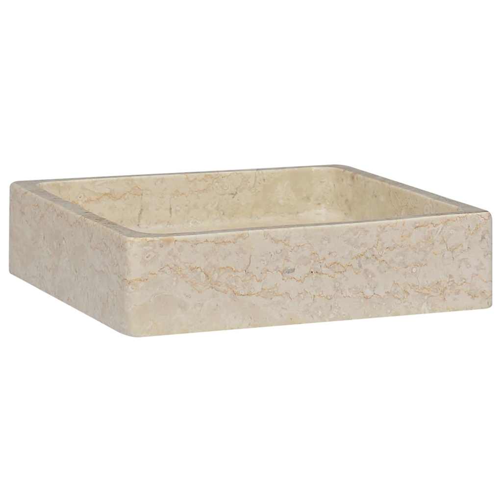 Évier vidaxl 40x40x10 cm en marbre crème colorée