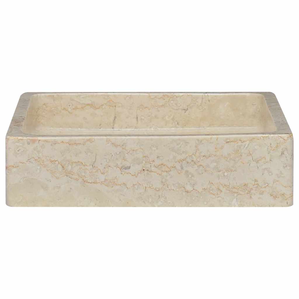 Évier vidaxl 40x40x10 cm en marbre crème colorée