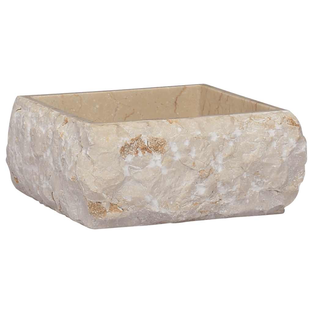 Évier Vidaxl 30x30x13 cm Crème en marbre -colore