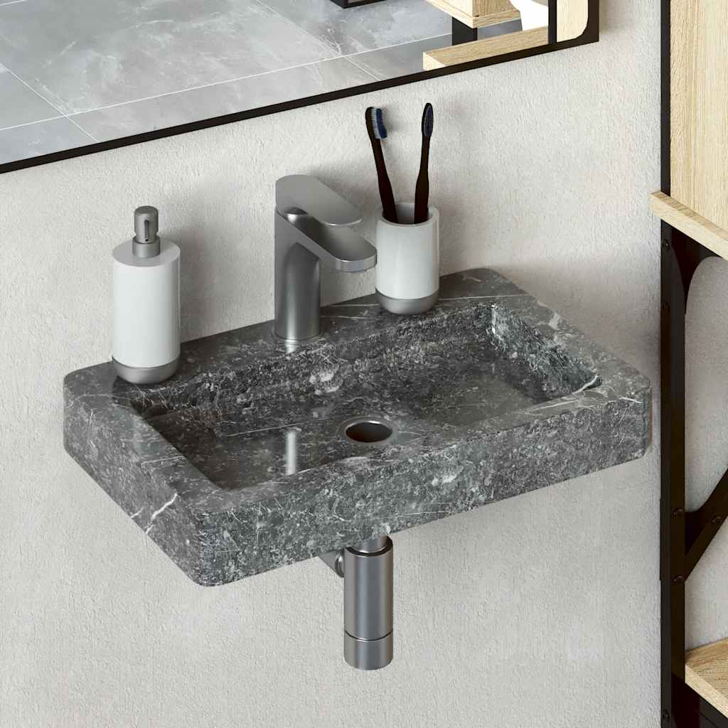 Mur de lavabo Vidaxl - Moule 38x24x6,5 cm Gris en marbre