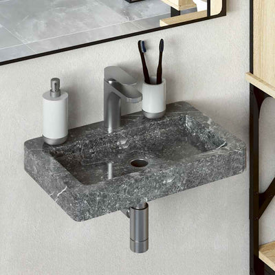 Mur de lavabo Vidaxl - Moule 38x24x6,5 cm Gris en marbre