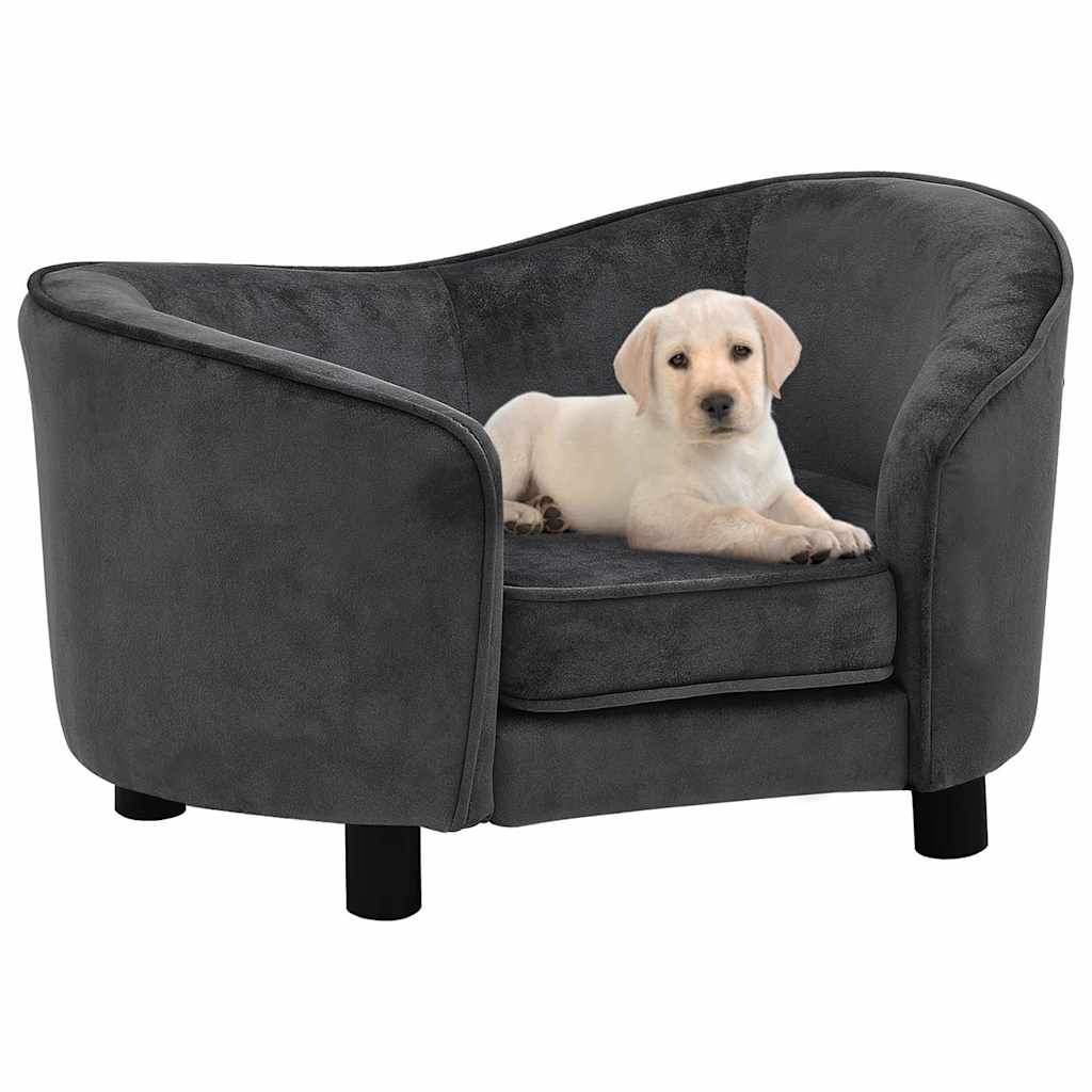 Vidaxl Dog Bank 69x49x40 cm en peluche gris foncé