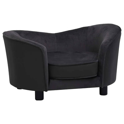Vidaxl Dog Bank 69x49x40 cm Pluche et en cuir artificiel noir