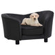 Vidaxl Dog Bank 69x49x40 cm Pluche et en cuir artificiel noir