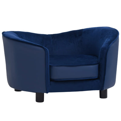 Vidaxl Dog Bank 69x49x40 cm Pluche et en cuir artificiel bleu