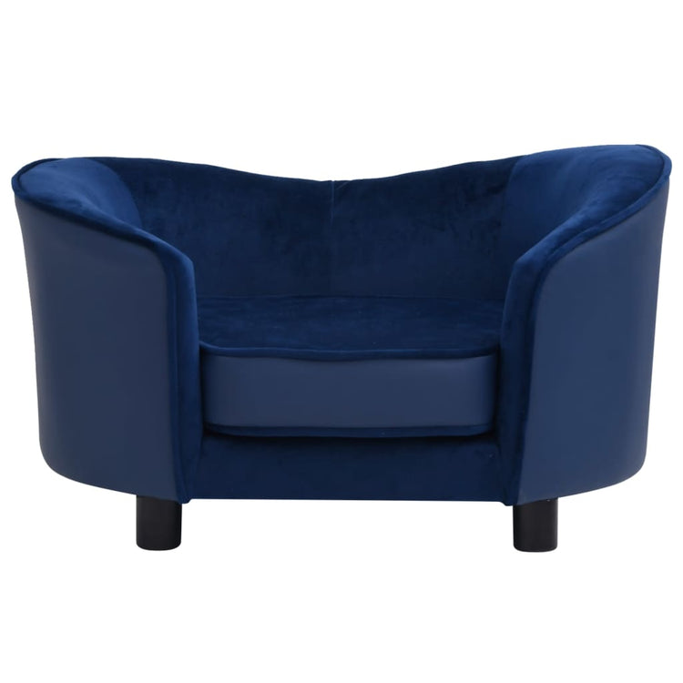 Vidaxl Dog Bank 69x49x40 cm Pluche et en cuir artificiel bleu