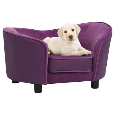 Vidaxl Dog Bank 69x49x40 cm Pluche et en cuir artificiel rouge bordeaux