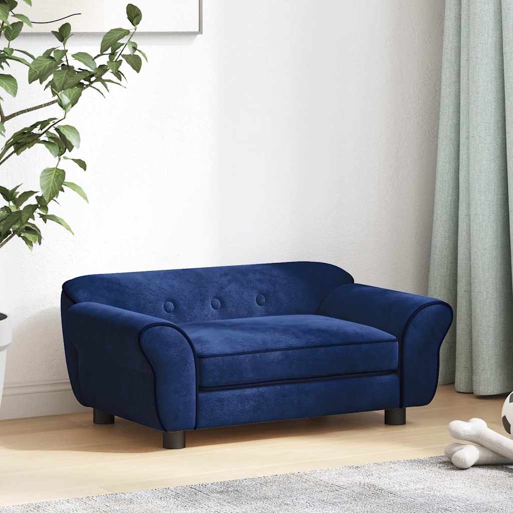 Vidaxl Dog Bank 72x45x30 cm Bleu en peluche