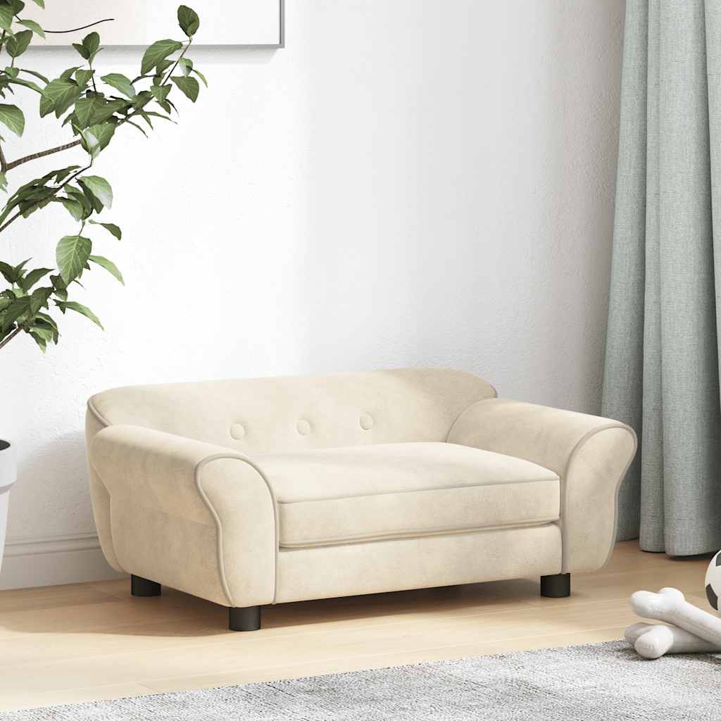 Vidaxl Dog Bank 72x45x30 cm Crème en peluche -colore